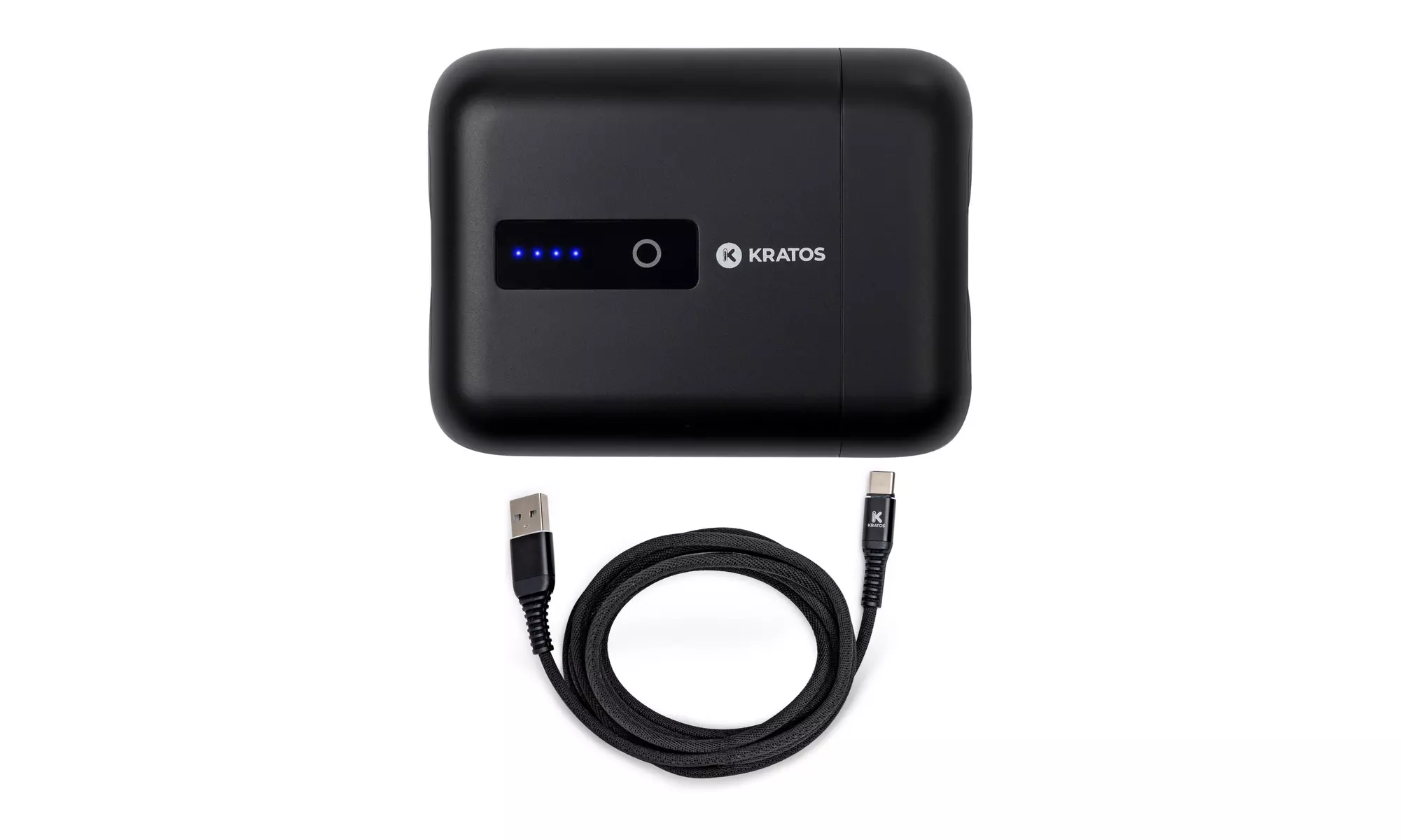 Kratos Super Mini 10,000mAh 30W PD Power Bank with 6Ft USB-C Alloy Braided Cable - Primary Image