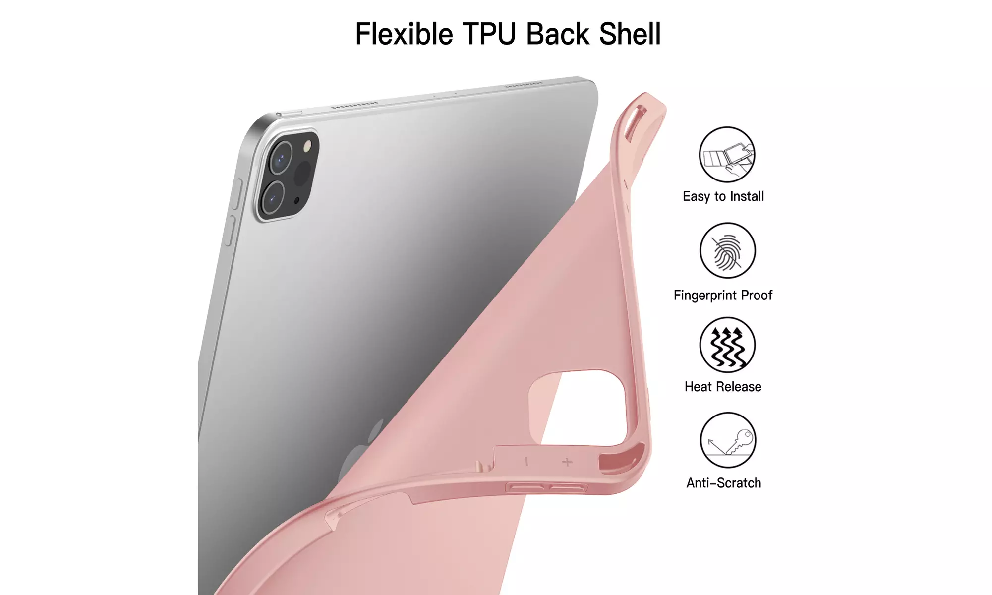 iPad Pro 12.9'' (2022/2021) Case with Pencil Holder, Support 2nd Pencil Charging