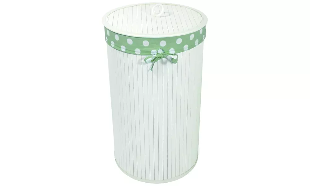 Baby Things Bamboo Hamper with Liner - White - Primary Image