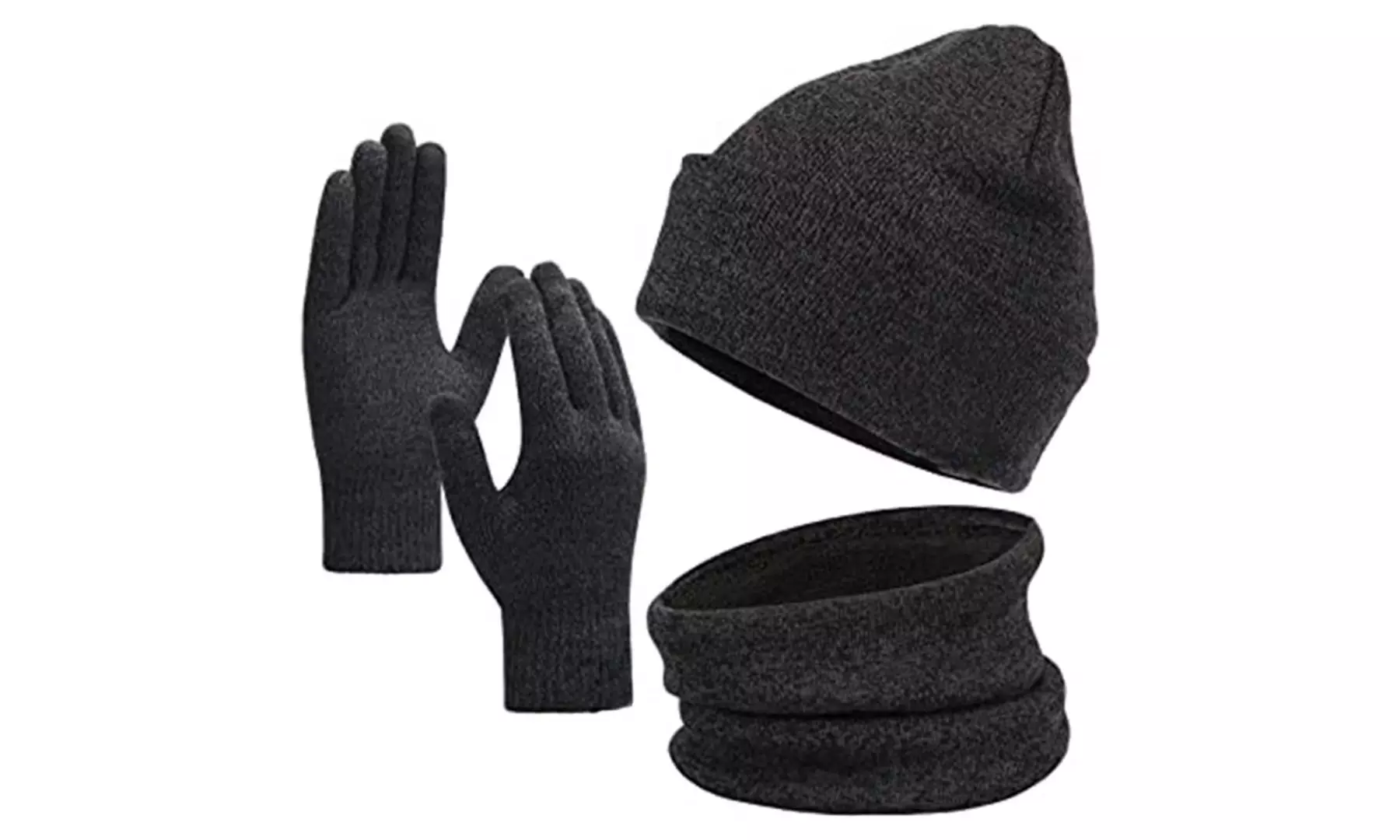 Winter Beanie Hat Touchscreen Gloves Scarf Warm Windproof Christmas(Set of 3)