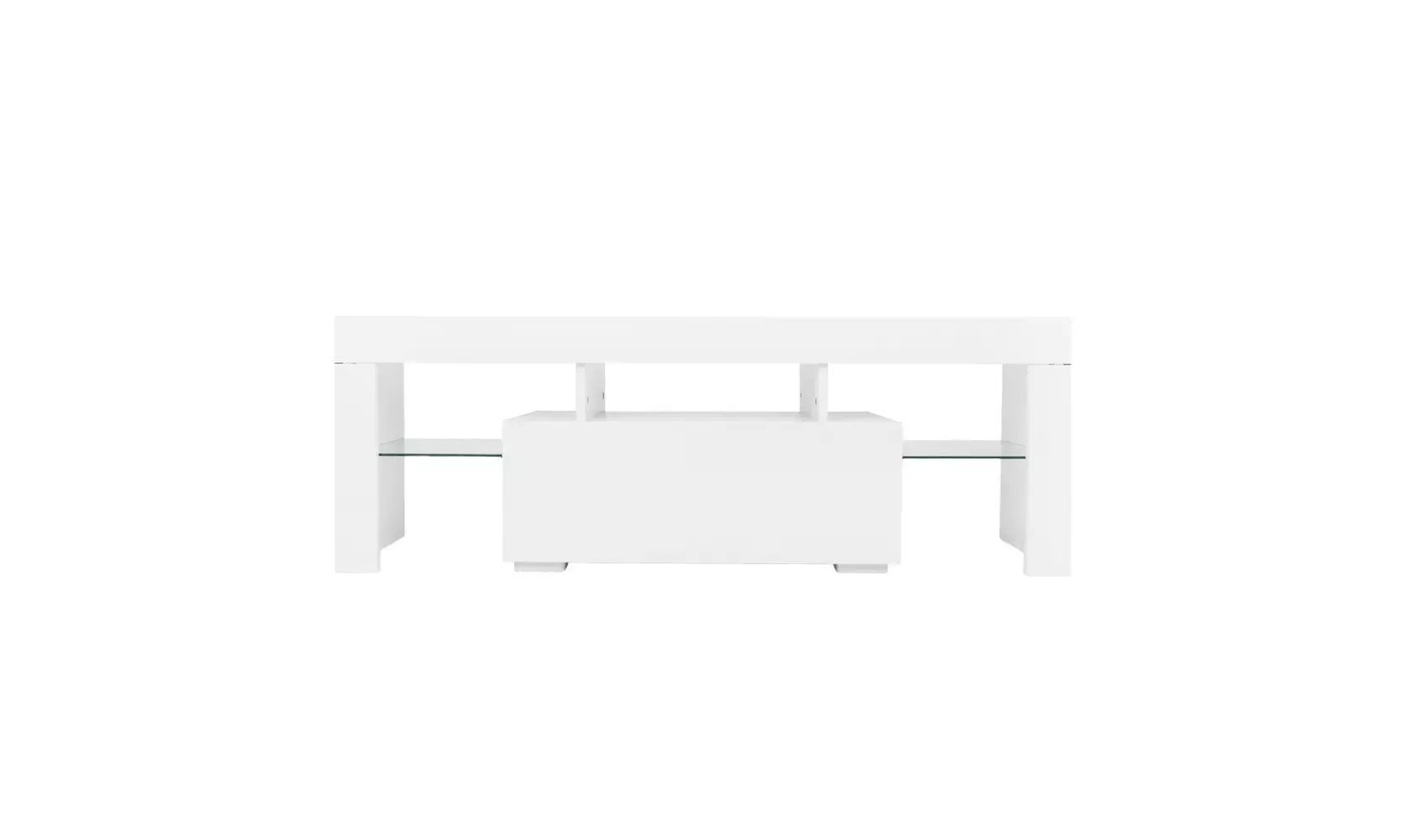 Elegant Household Decoration LED TV Cabinet with Single Drawer White - Primary Image