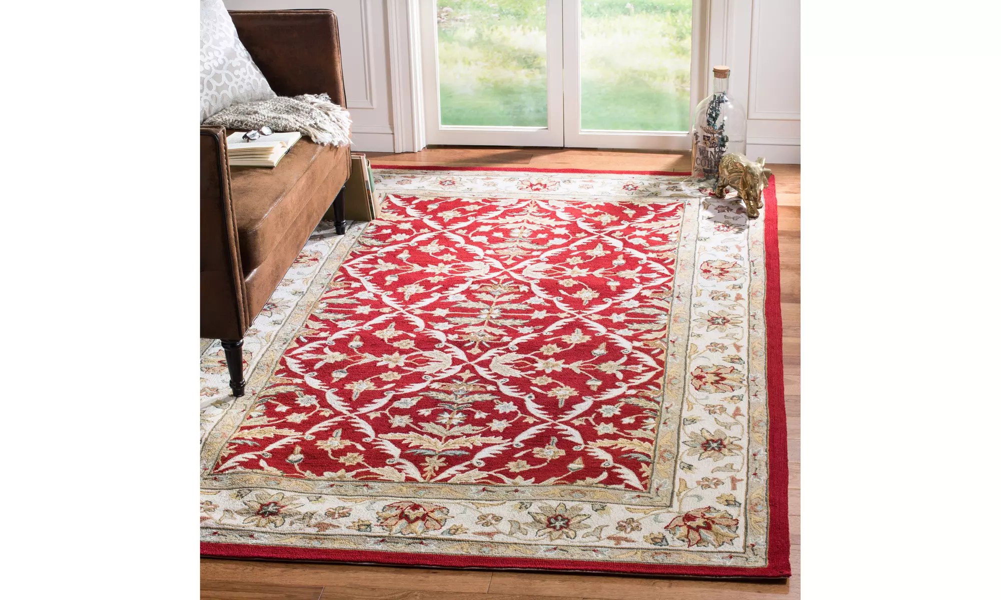 Safavieh Red/Ivory Easy Care EZC717A Area Rugs - Primary Image