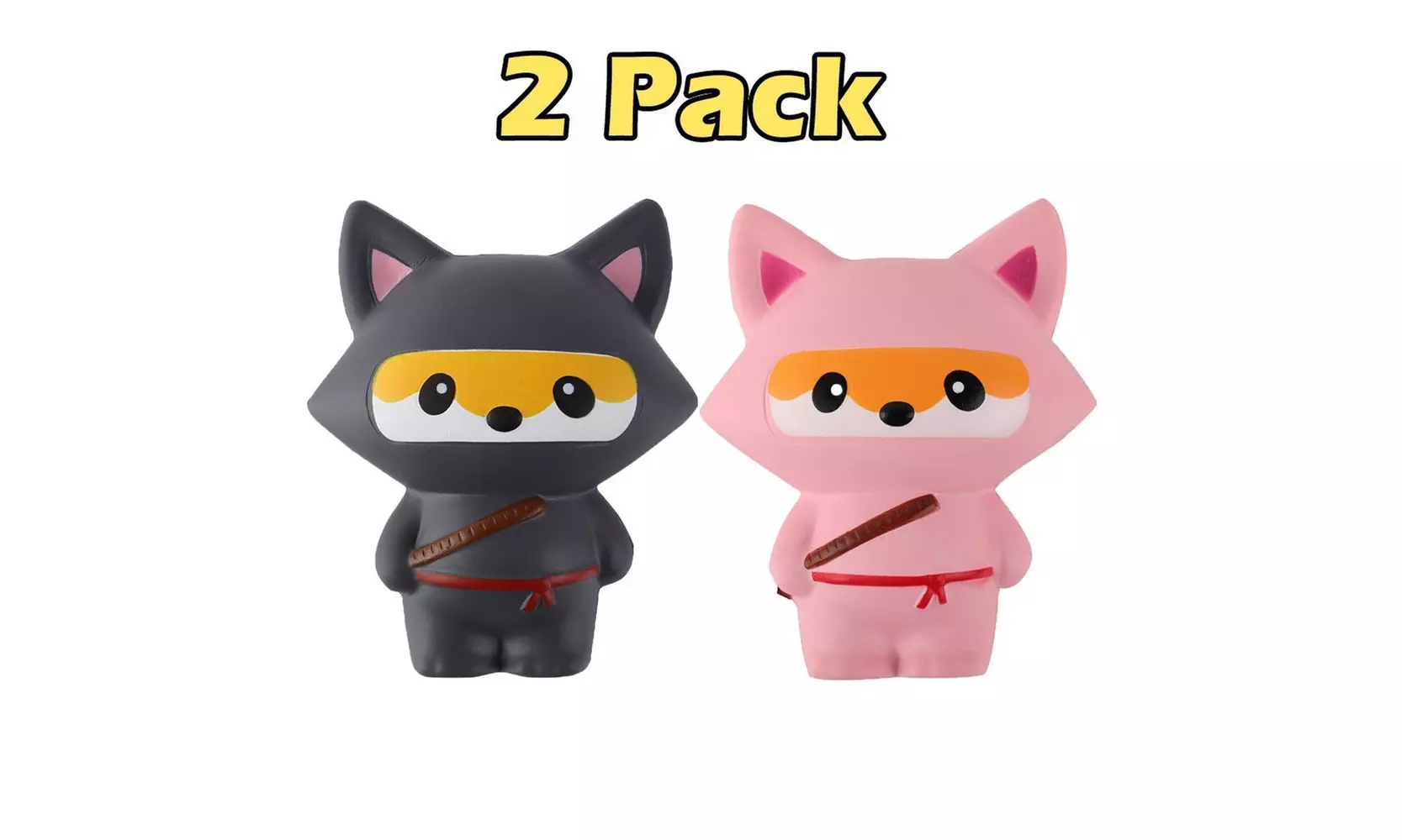 2 Pcs Ninja kawaii Squishy Slow Rising Jumbo Soft Squishies Charms Toy - Primary Image