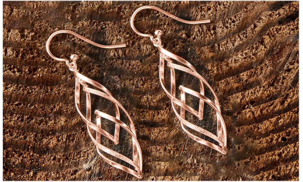 Sterling Silver Interlock Layered Drop Earrings