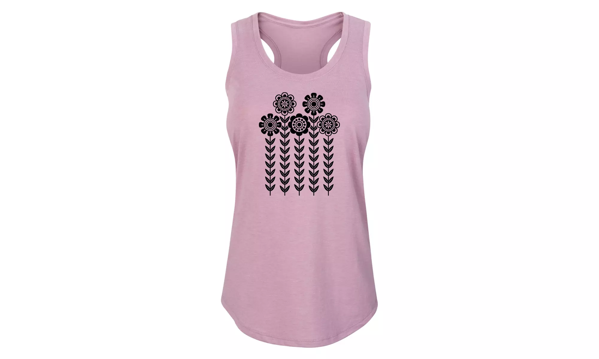 Women's Spring Floral Graphic Racerback Tank T-shirt Tops also in Plus Size - Primary Image