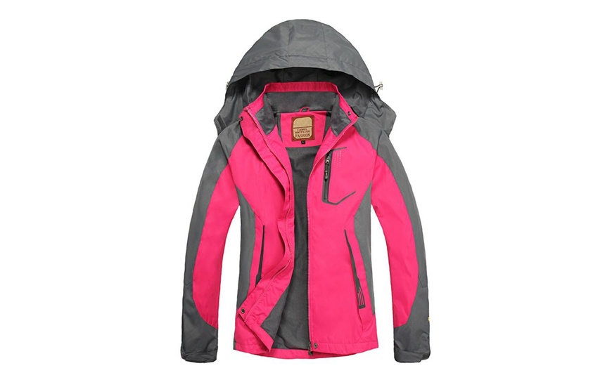 Image 4: Sun Women Hooded Windproof Waterproof Lightweight Rain Jacket
