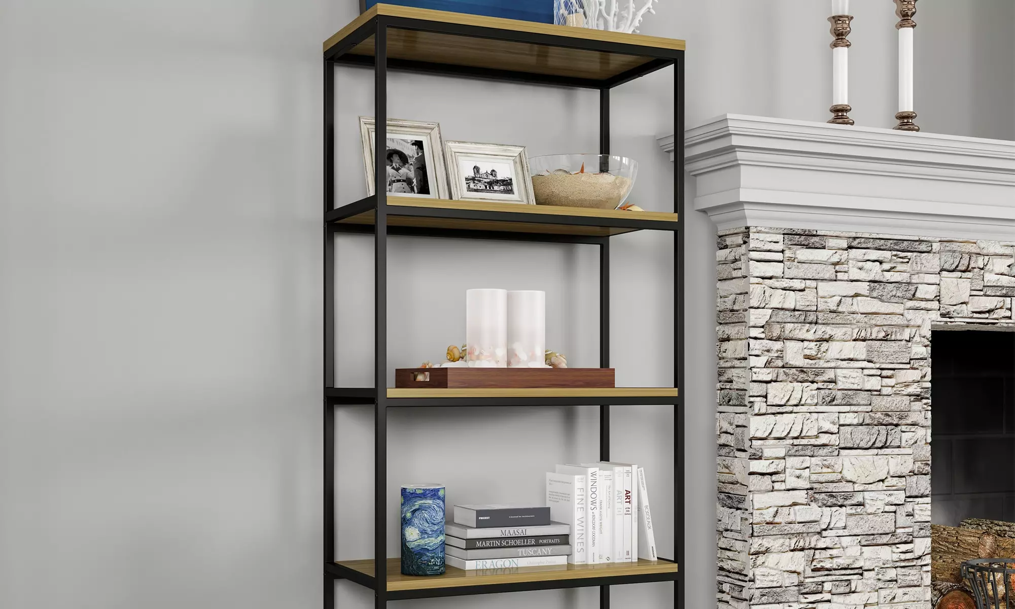 Lavish Home 5-Tier Bookshelf Etagere Shelving Unit - Primary Image