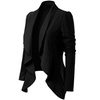 Image 7: Women's Solid Blazer Long Sleeve Open Front Jacket Slim Fit 
