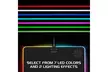 Large Hard LED Gaming Mouse Pad Mat with Soft Fabric Surface - 7 RGB Colors - Second Medium