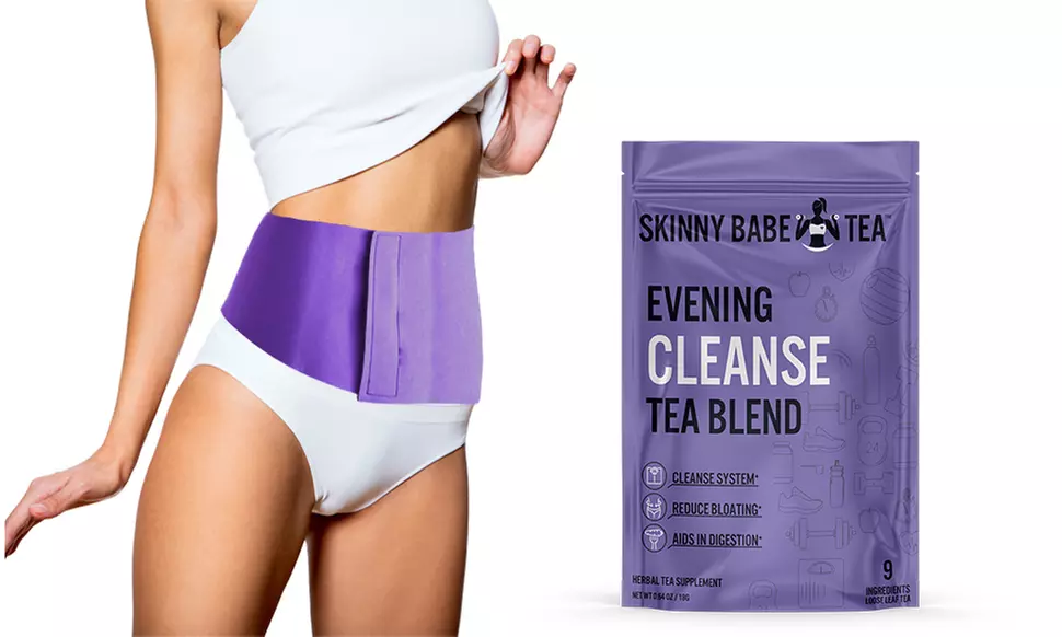 Skinny Babe Detox Tea w/ Purple Waist Slimming Belt (Combo Pack)