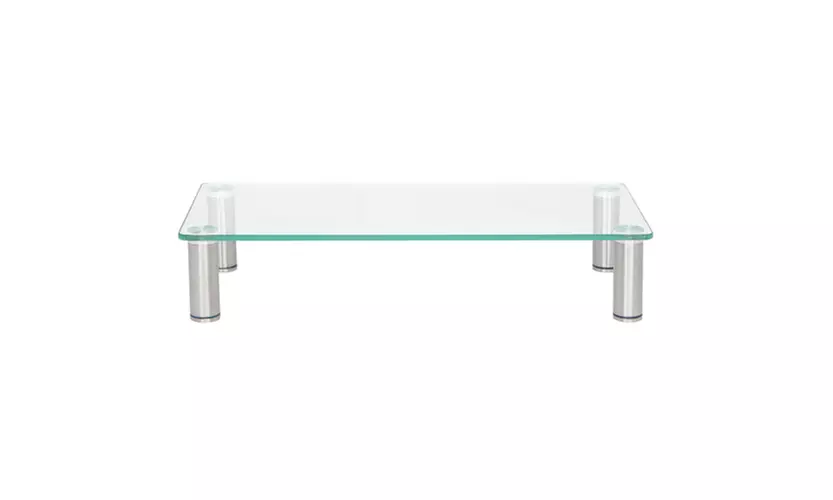 Computer Monitor Riser Glass Stand, Desk Organizer - Primary Image