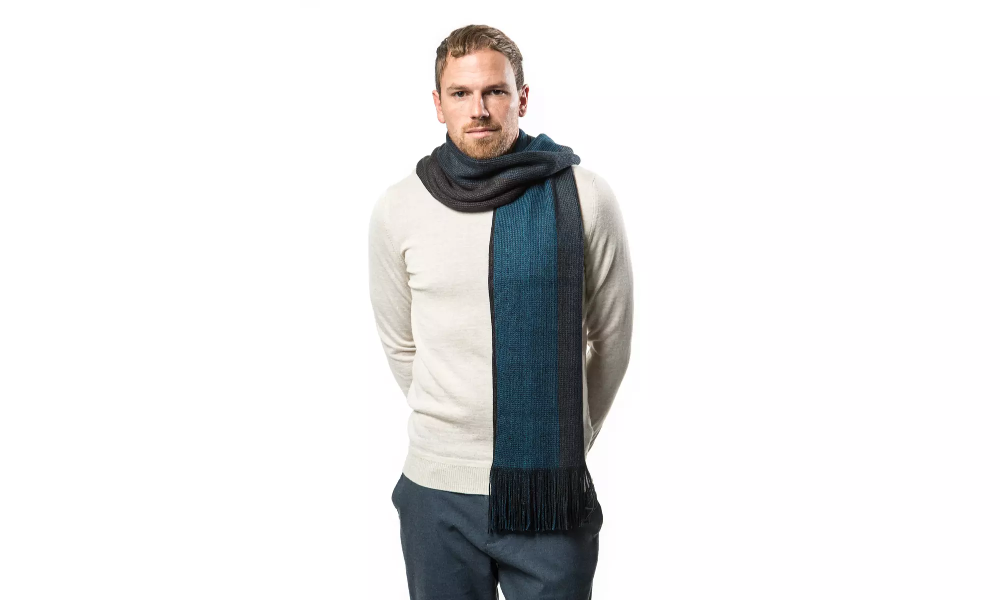 Mio Marino Men's Knit Striped Winter Fashion Scarf In An Elegant Gift Box