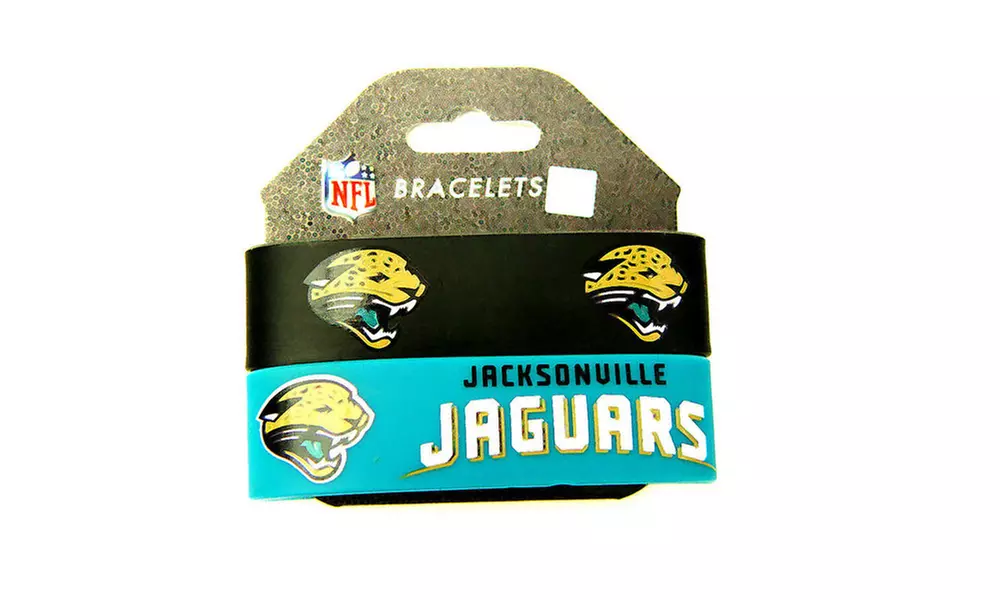 Sports Team Logo Set of 2 NFL Rubber Wrist Bands Bracelets  - Second Medium