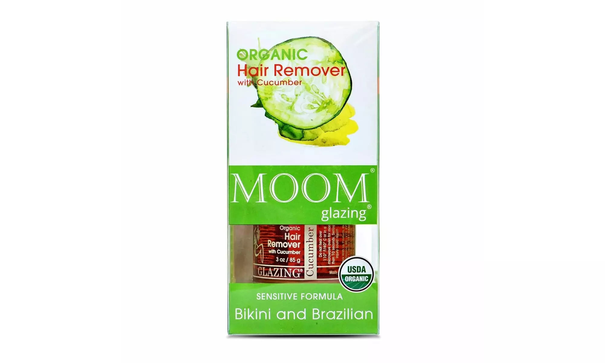 MOOM Organic Body & Bikini Waxing Kit with Cucumber & Green Tea - 3 Oz Each - Primary Image