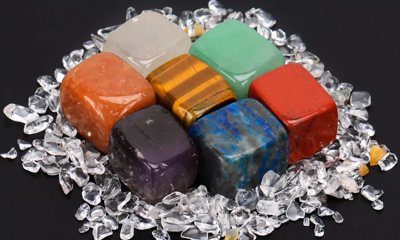 7 pcs Natural Chakra Stones Energy Palm Stone Reiki Healing