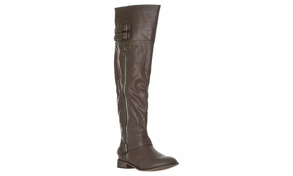 Riverberry Women's 'Clayton-14' Thigh High Riding Boots, Grey - Primary Image
