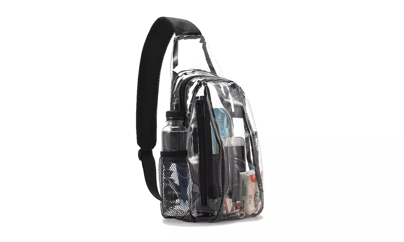 Clear PVC Stadium Approved Sling Bag Crossbody Purse Fanny Pack