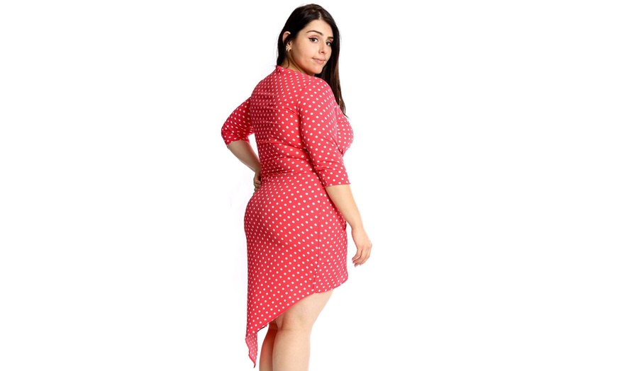 Image 3: Polka Dots Chiffon Wrap Dress