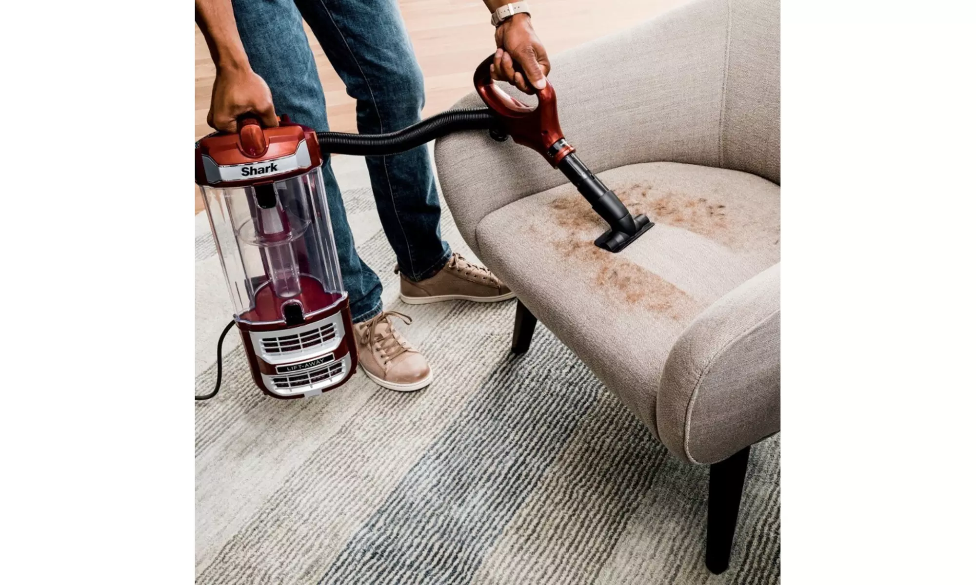 Shark ZD402 Upright Vacuum with PowerFins Self-Cleaning Brushroll Red (Renewed) - Second Medium
