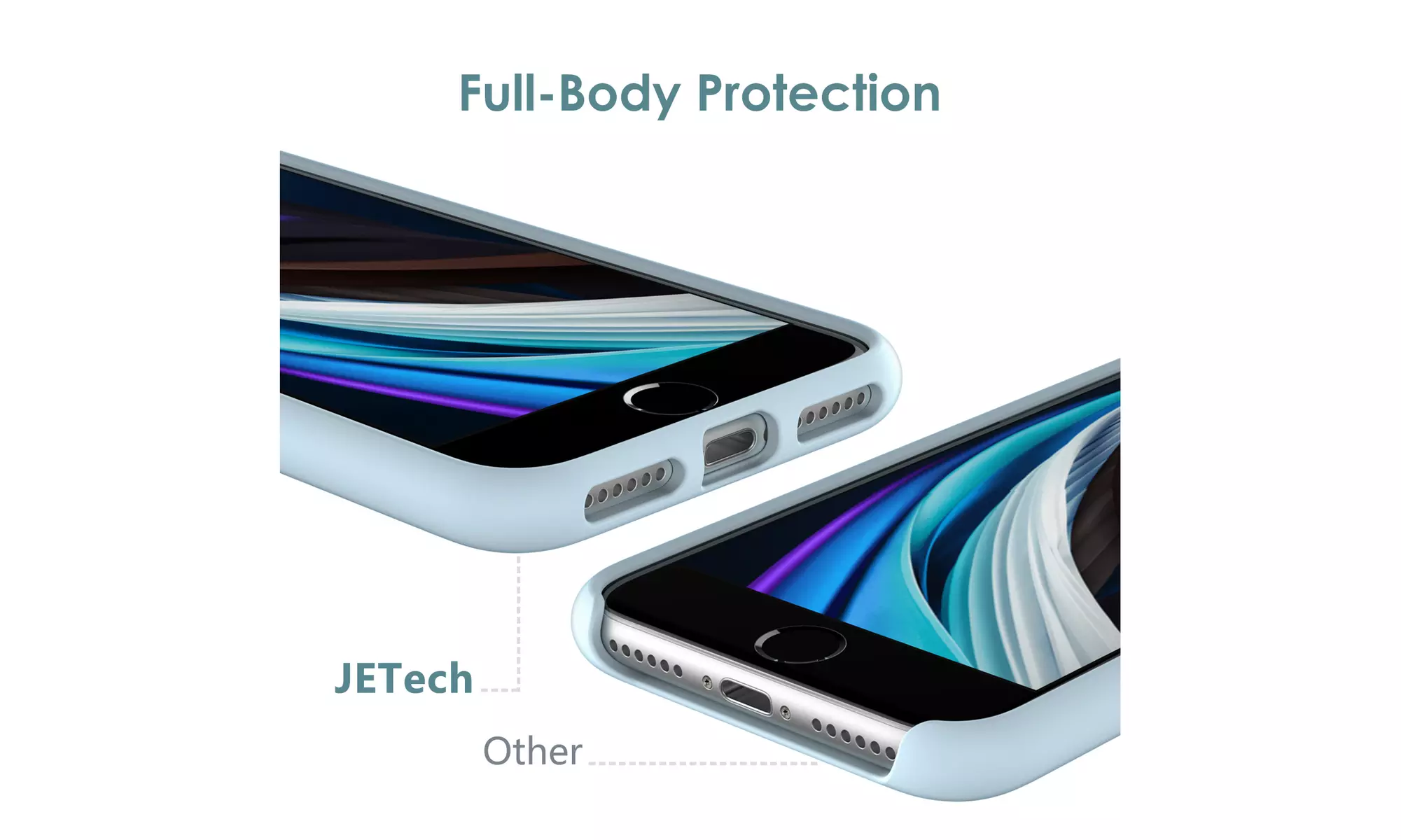 Silicone Case for iPhone 7/8, iPhone SE 3/2, Silky-Soft Touch Shockproof Case