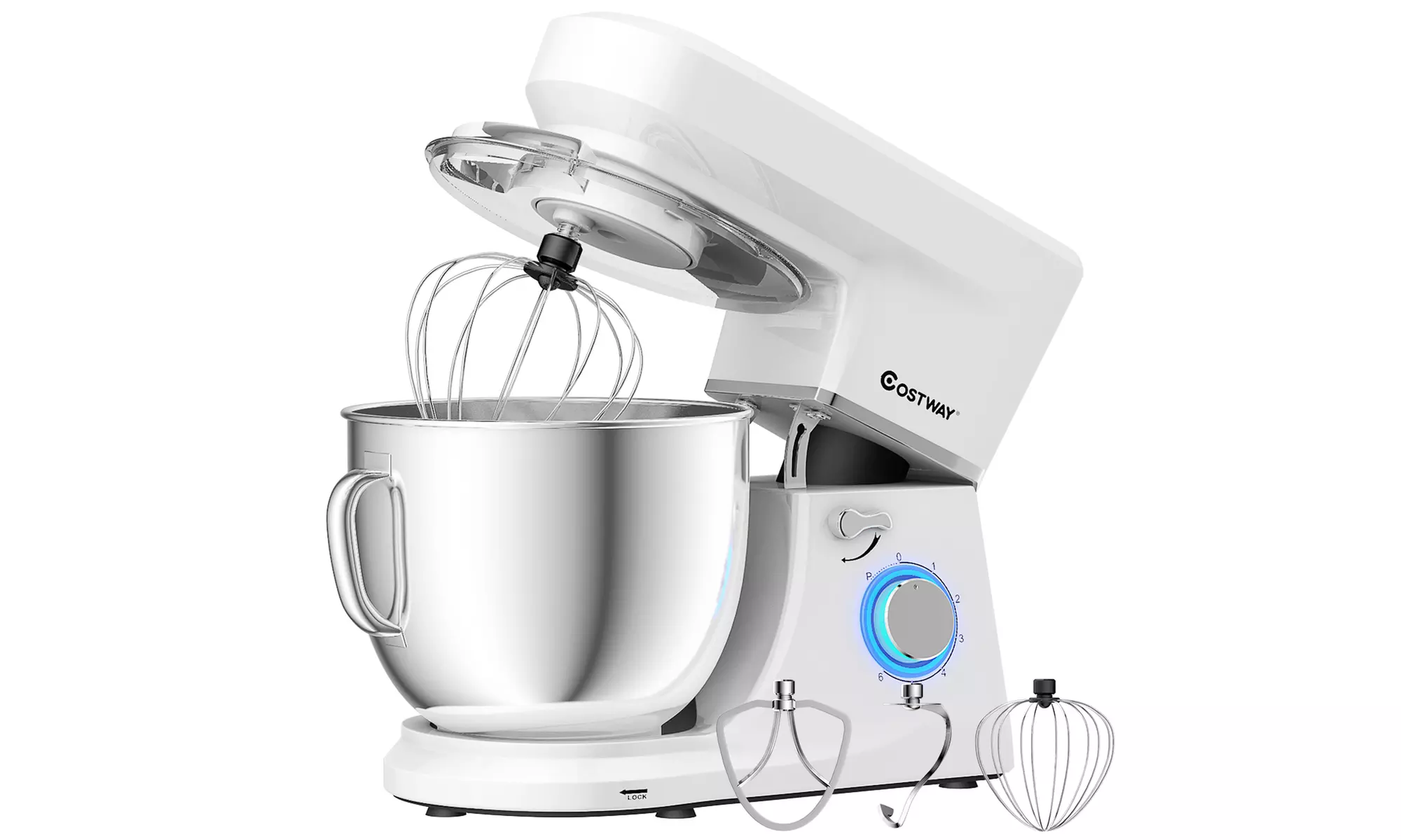 Costway Electric Food Stand Mixer 6 Speed 7.5Qt660W Tilt-HeadStainless