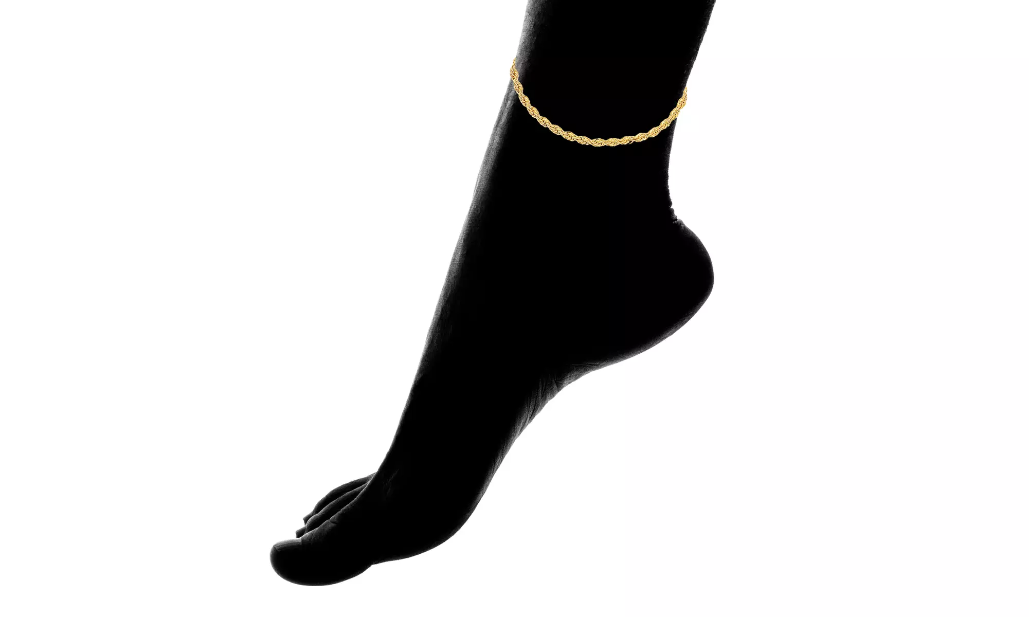 18K Gold Plated Rope Chain Ankle Bracelet