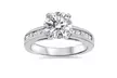 2 1/2CT Princess Round Diamond 14K White Gold Engagement Accent Ring - Second Medium