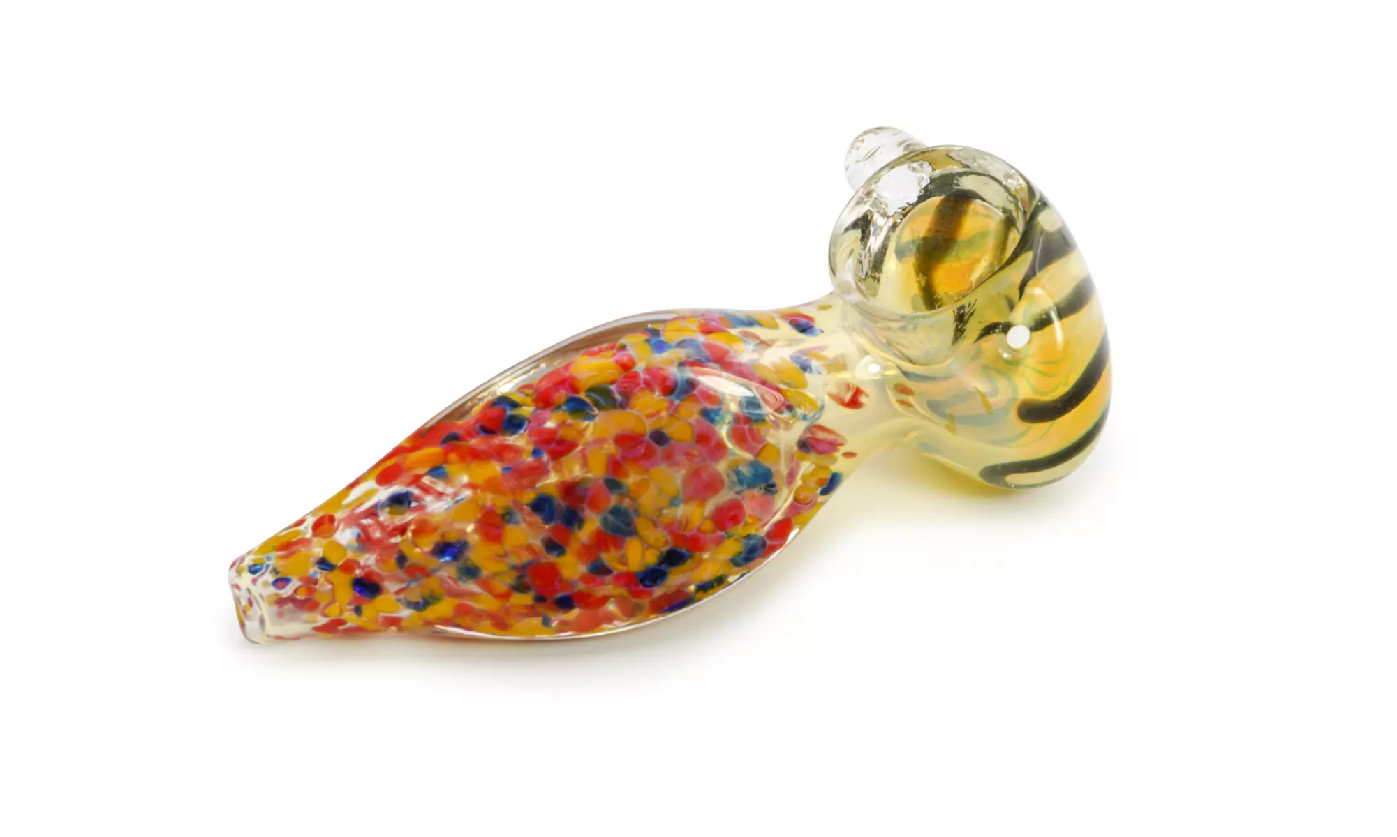 Speckled Glass Hand Blown Glass Hand Pipe - Primary Image
