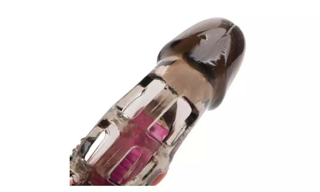 Vibrating Thick Girth Enhancer Enlarger Penis Extension Sleeve  - Second Medium