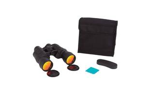 image for High-Powered Red Lense Binoculars & Carrying Case