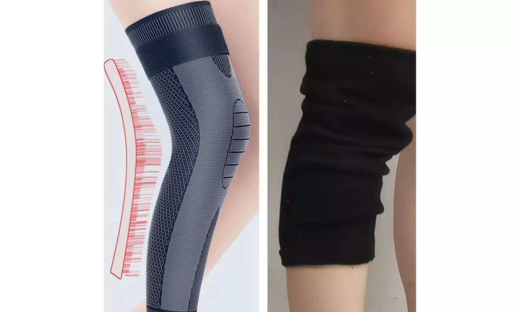 US 1-2 Pcs Full Leg Compression Sleeves Long Knee Braces Support Protector Sport