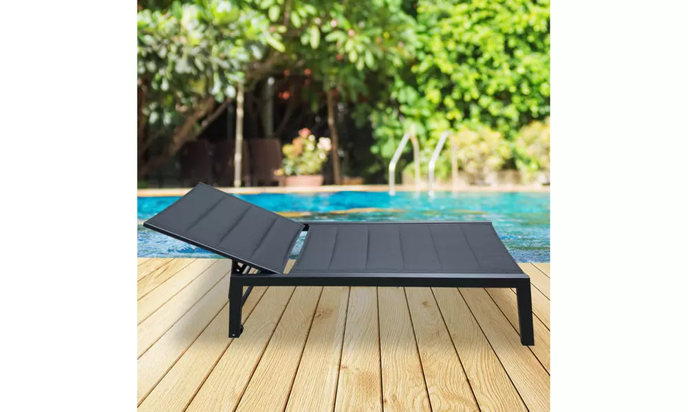 Outdoor Chaise Lounge Chair,Five-Position Adjustable Aluminum Recliner - Primary Image