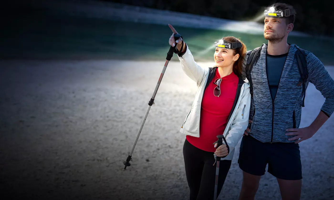 LakeForest 20,000 Lumen Rechargeable LED Headlamp with 2 Modes (2-Pack)