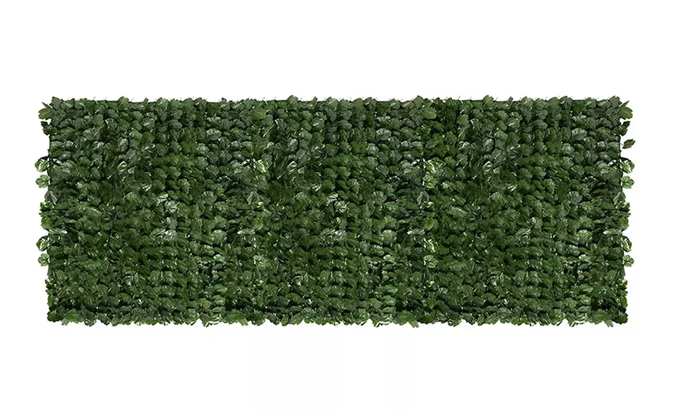 Outdoor Garden Artificial Faux Ivy Hedge Leaf and Vine Privacy Fence Wall Screen - Second Medium