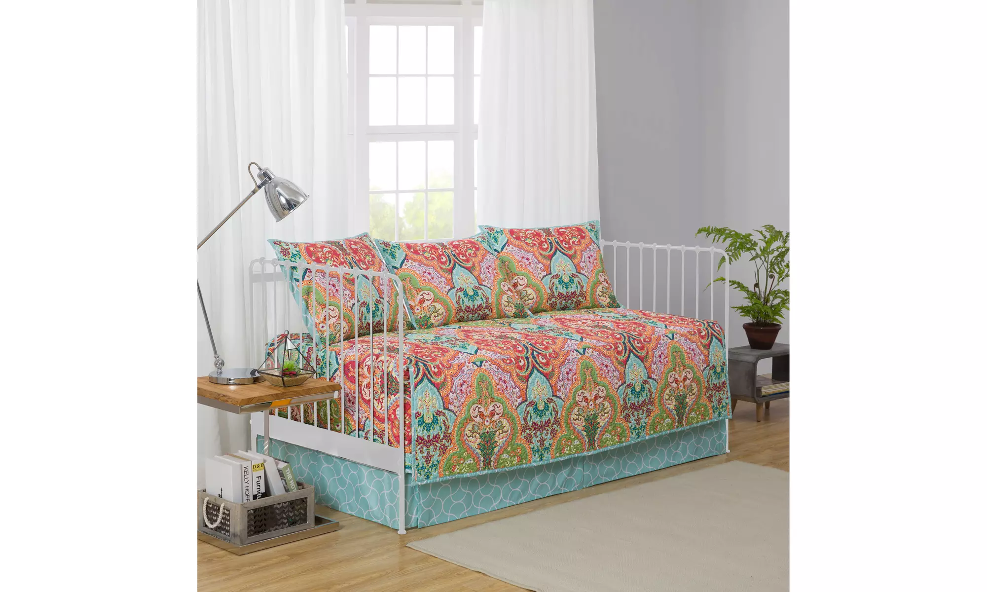 Better Homes and Gardens Jeweled Damask Daybed, Shams and Bedskirt Included - Primary Image