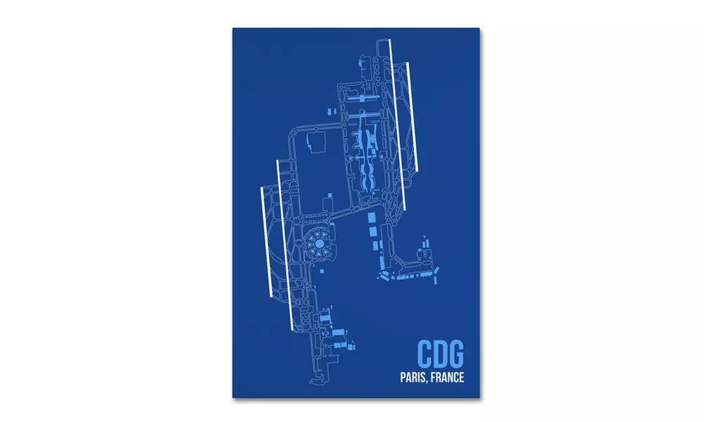08 Left 'CDG Airport Layout' Canvas Art - Primary Image