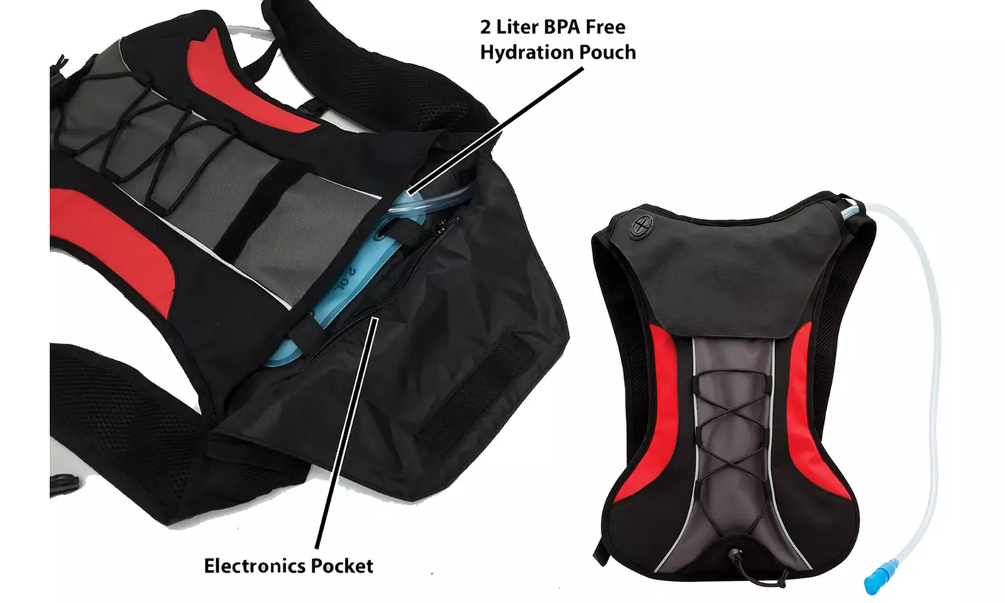 2L Hydration Pack Adjustable Shoulder Chest Straps Camping Outdoor Hiking Bag - Second Medium