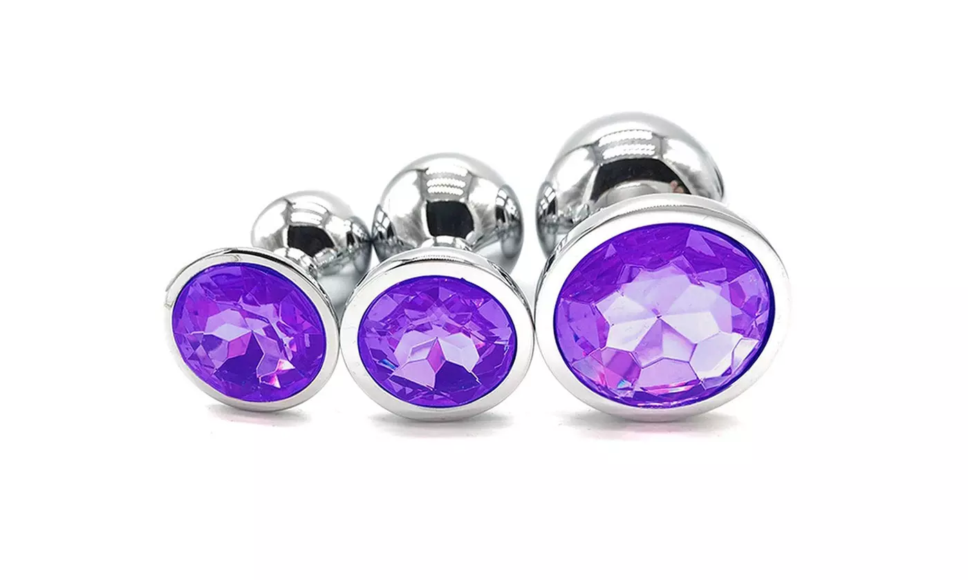Stainless Steel Jeweled Anal Plugs Stimulation Toys Stopper Multi Color