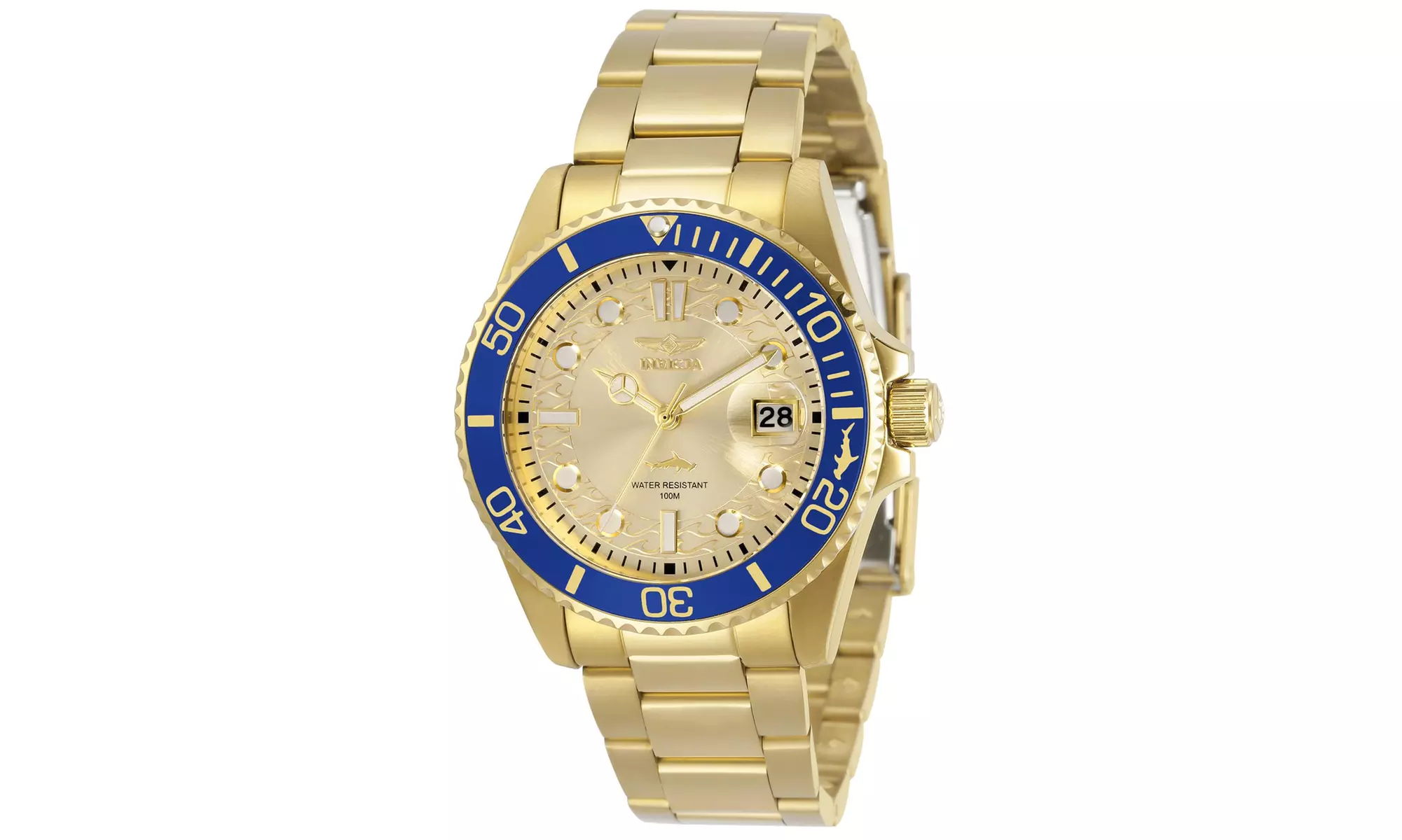 Invicta Men's 30485 Pro Diver Quartz 3 Hand Gold Dial Watch - Primary Image