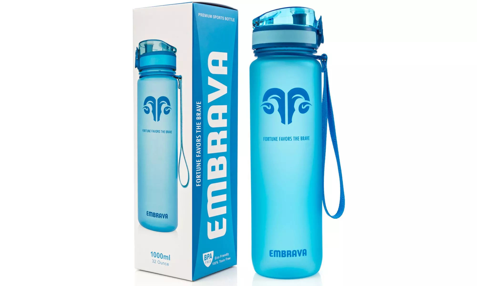 Embrava Best Sports Water Bottle - 32oz Large - Fast Flow - Primary Image