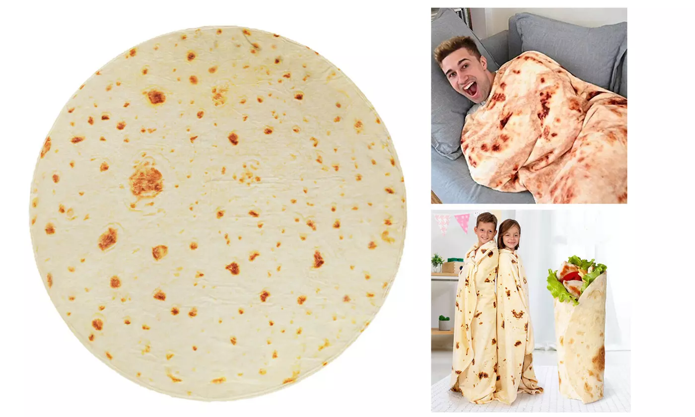 48/60/70 Inch Mexican Christmas Blanket 3D Corn Tortilla Flannel Blanket - Primary Image