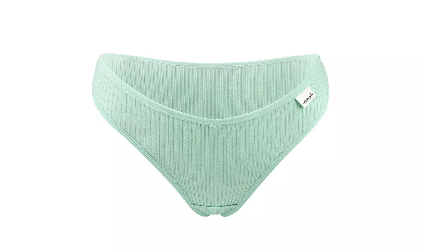 Womens Cotton Thongs Sexy Ribbed Underwear Panties Seamless Soft Lingerie Panty
