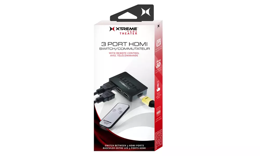 Xtreme 3 Port HDMI Switch 1080P Full HD W/Remote Control   - Primary Image