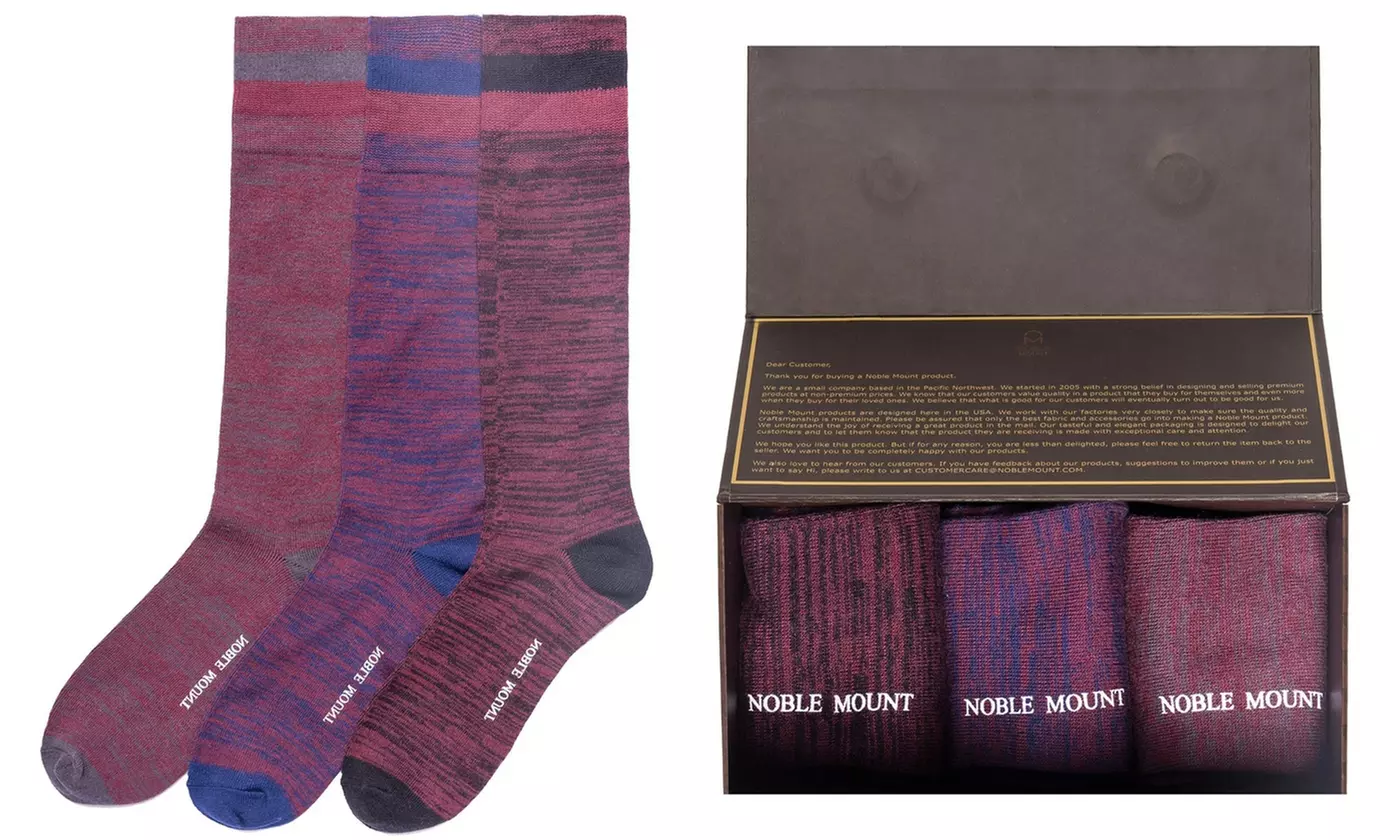Noble Mount Men's Soft Knit Marled Dress Socks (3-Pack) - Primary Image
