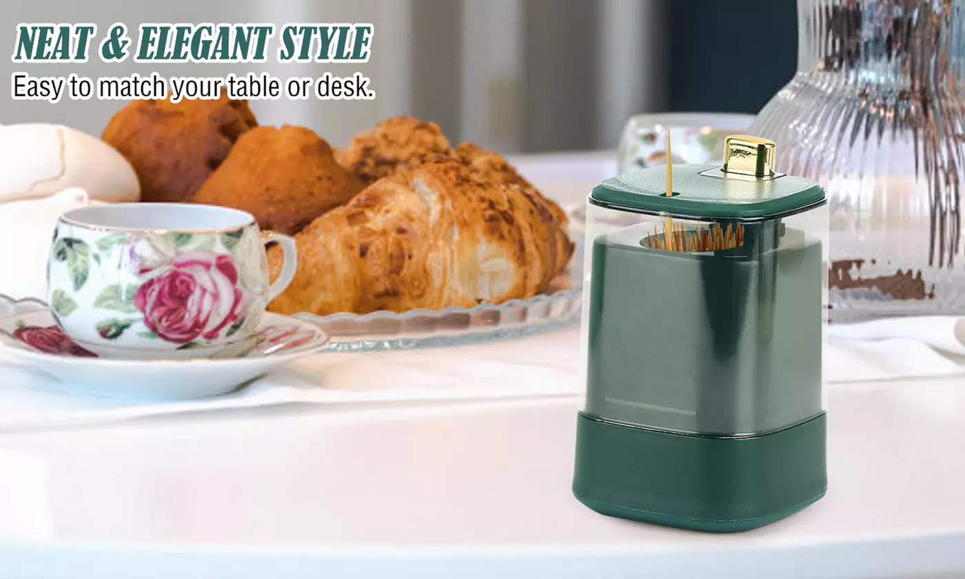 Automatic Pop-Up Toothpick Dispensers with 100 Toothpicks for Home Restaurant
