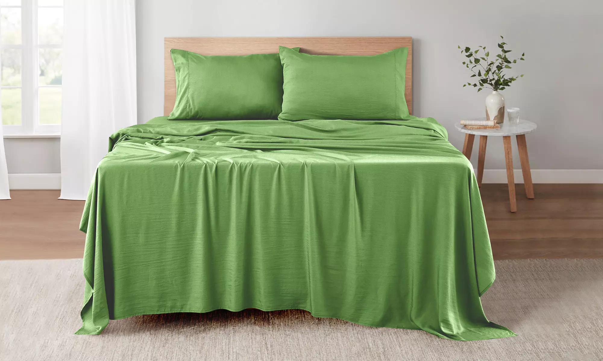 Lux Decor Luxurious Bamboo 4PC Bed Sheet Set Deep Pocket Super Soft Cool Bedding