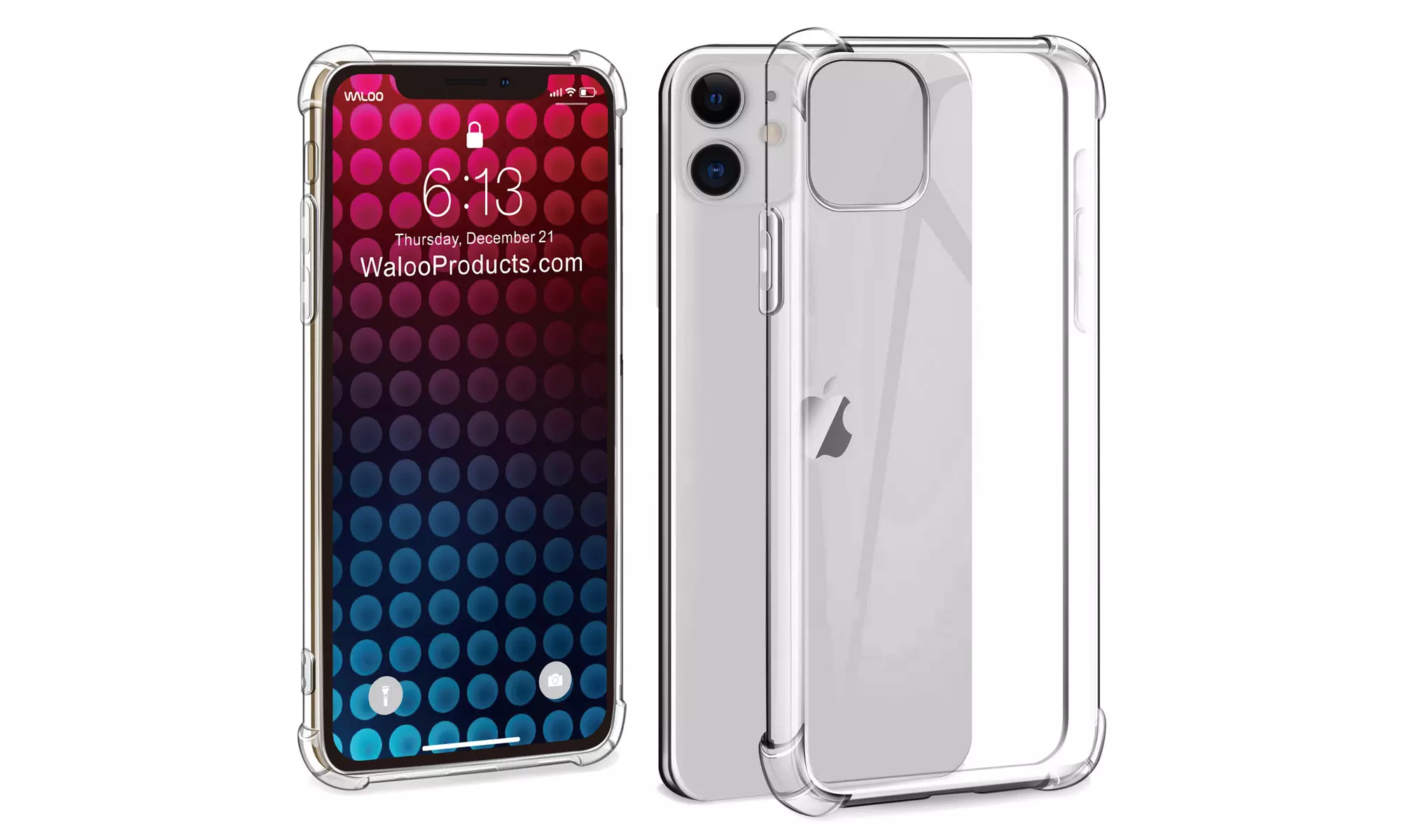 Waloo Clear & Colored Frosted Case for iPhone 11, 11 Pro, 11 Pro Max