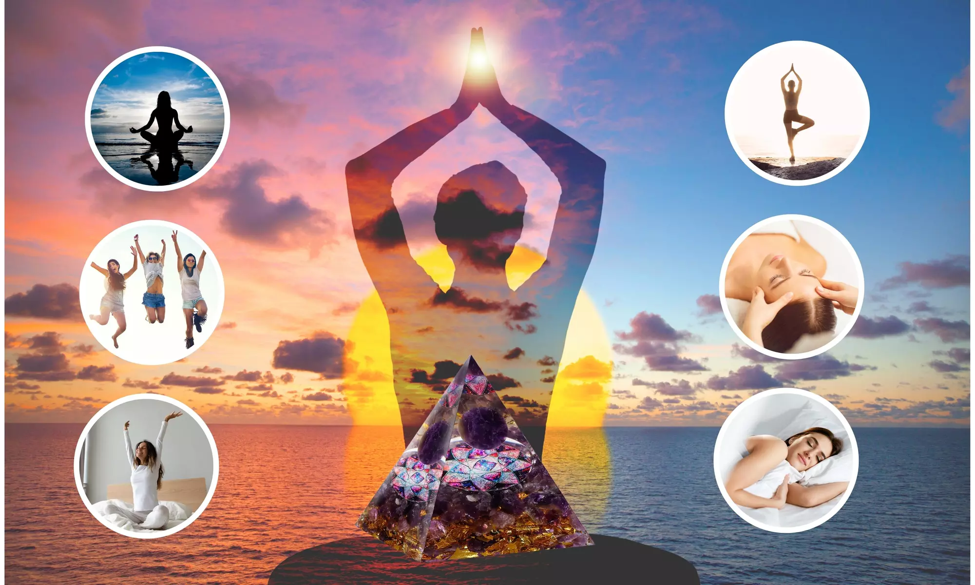 Orgone Pyramid Healing Crystal Stone Energy Generator - Primary Image