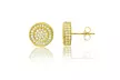 Certified Jewelry Men's 14K Gold and Sterling Silver Square Lab Diamond Earrings - Second Medium