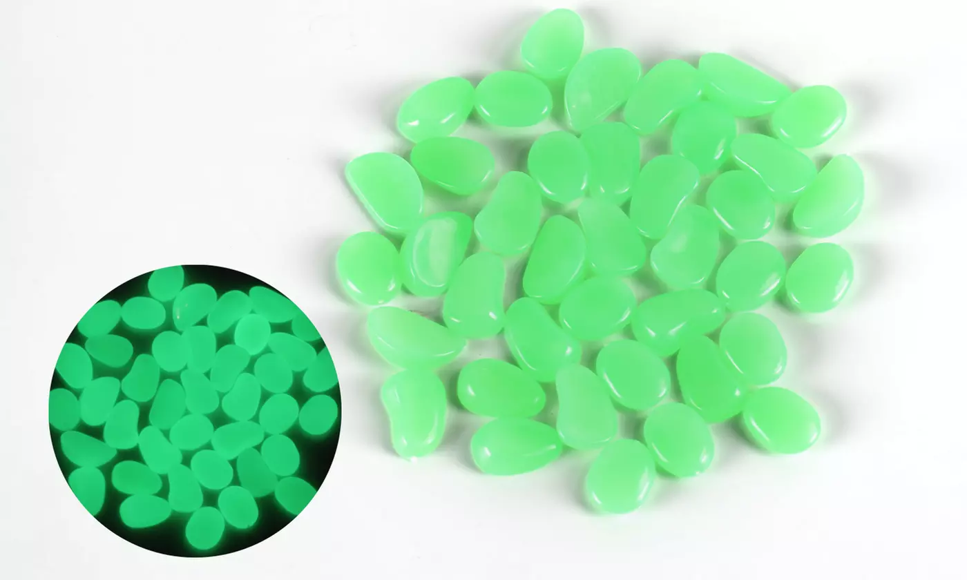 100 or 200 Pcs Glow Pebbles Stones Rocks Glow in the Dark Luminous High Bright